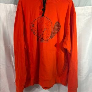 Duluth Trading Co Orange Hoodie with Navy Lining